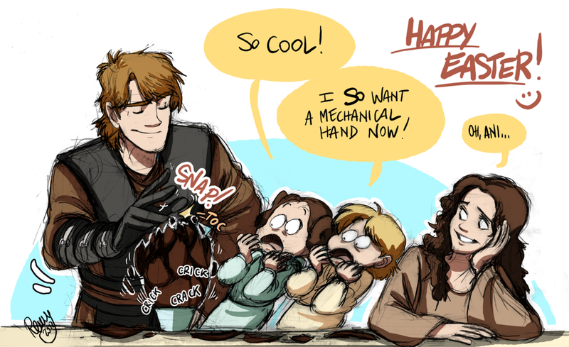 Illustration for article titled Scenes of Skywalker family life, if Anakin hadn't gone over to the Dark Side